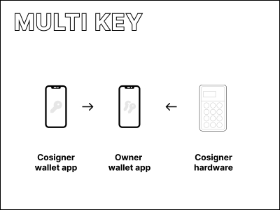 Cosigner wallets interacting with a multi signature wallet